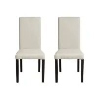 Set 2 scaune living TEO, picioare lemn wenge, stofa crem, 46x60x98 cm