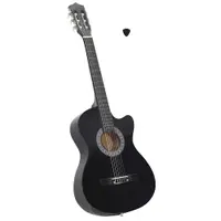 vidaXL Chitară clasică occidentală decupată, cu 6 corzi, negru, 38"