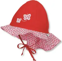 Pălărie de vară pentru copii cu protecție UV 30+ Sterntaler - Roșu cu fluturi, 51 cm, 18-24 luni