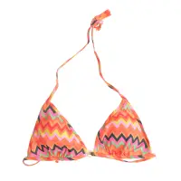 Sutien de baie triunghi cu imprimeu zig-zag multicolor