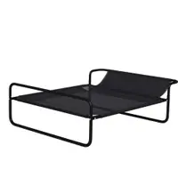 PawHut Pat Ridicat pentru Câini Mici și Medii, cu Suport Reglabil pentru Cap, Plasă Respirabilă pentru Exterior, 91x69x29 cm, Negru | Aosom Romania
