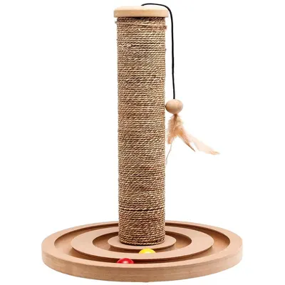 Sisal pentru Pisici cu Suport Rotund + Jucarie/560146