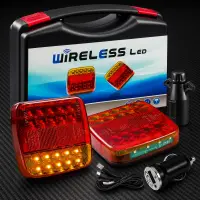 Set 2 lampi magnetice cu control wireless 12/24V baterie 3.7V/2000mAh cablu 30m IP65