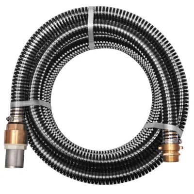 vidaXL Furtun de aspirație, conectori alamă, 3 m, 25 mm, negru