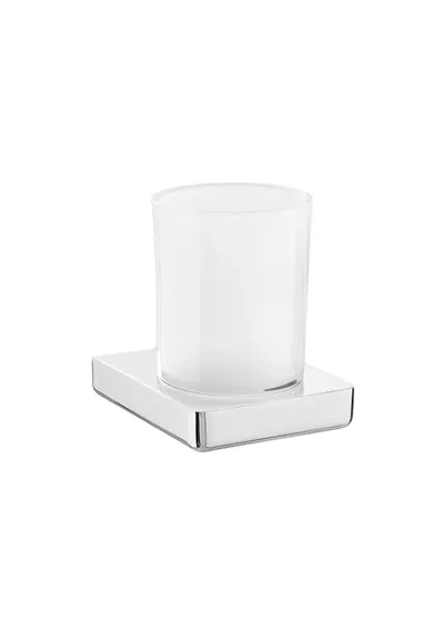 Pahar baie Roca Tempo A817021001, montare pe perete, metal/sticla, Crom
