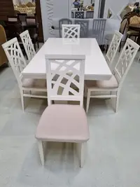 Set Marco 61 Masa Crem 160/200 Cm + 6 Scaune