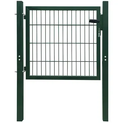 vidaXL Poartă de gard 2D (simplă) verde 100x80 cm