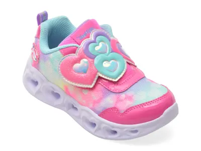 Pantofi sport SKECHERS roz, HEART LIGHTS, din material textil