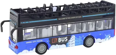 Jucărie pentru copii Lean Toys - Autobuz urban cu etaj, 1:16