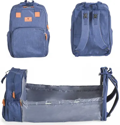 Rucsac multifunctional cu patut pliabil Cangaroo - Liana, Denim