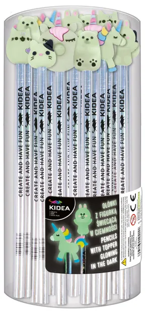 Creion cu figurină Kidea - Luminescent în întuneric, sortiment