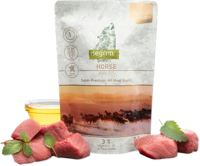 Pouch Isegrim Dog Adult Monoprotein cu Carne de Cal 410 Gr