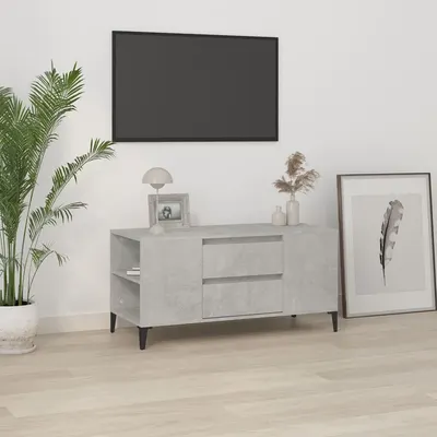 vidaXL Comodă TV, gri beton, 102x44,5x50 cm, lemn prelucrat