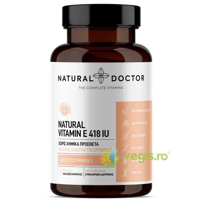 Vitamina E Naturala si Mix de Tocoferoli Naturali cu Biodisponibilitate Ridicata 60cps vegetale