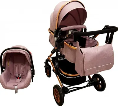 Carucior pentru copii Baby Care Pro 531 Gri 3 in 1 Transformabil, Cadru Aluminiu, Amortizoare, Roti din cauciuc, Spatar reglabil 3 trepte, Plasa insecte, Geanta