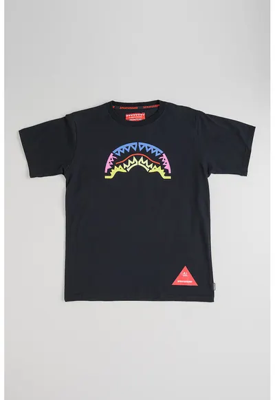 Tricou de bumbac cu imprimeu logo - Negru/Multicolor