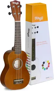Ukulele soprano Stagg - US-Nat, cu husă, maro