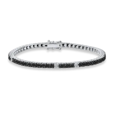 Bratara tennis din aur alb cu diamante de 2.9ct
