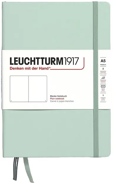Caiet Leuchtturm1917 Natural Colors - A5, verde deschis, pagini albe, copertă rigidă