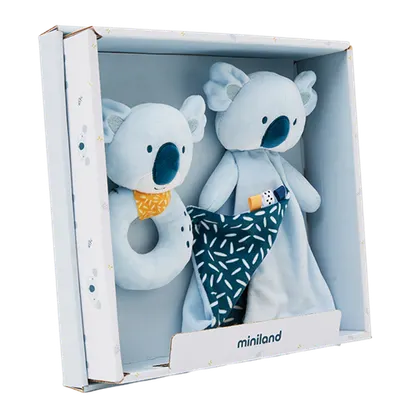 Set cadou bebe - zornaitoare si paturica moale de atasament Koala, de la 0 luni
