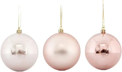 Jucării de brad Eurolamp - Bile, 6 buc, 10 cm, roz retro