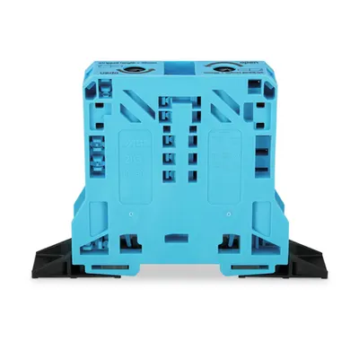 2-conductor through terminal block; 50 mm²; lateral marker slots; with fixing flanges; POWER CAGE CLAMP; 50,00 mm²; blue