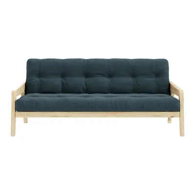 Canapea variabilă cu tapițerie din catifea reiată Karup Design Grab Raw/Pale Blue