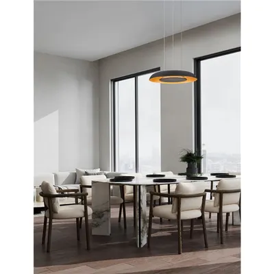 Lampa suspendata EPOS Triac Dimabil Nisipiu Negru & Brushed Auriu Aluminiu & Acrylic LED 24 Wat 220-240Volt 1208Lm IP20 2700-4000K CCT Dip Intrerupator