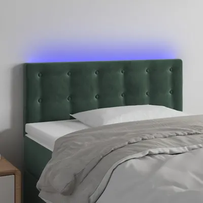 Gossi tablie de pat cu led, verde inchis, 80x5x78/88 cm, catifea