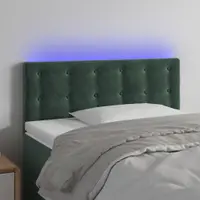 Gossi tablie de pat cu led, verde inchis, 80x5x78/88 cm, catifea