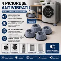 Set 4 picioruse, anti-zgomot si antiderapante, suporti amortizare vibratii masina de spalat, amortizoare uscator de rufe, frigider