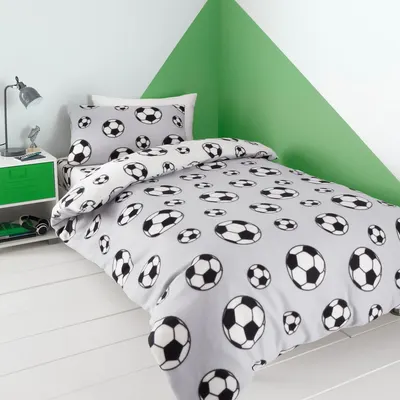 Lenjerie de pat pentru copii din flanelă pentru pătuț 120x150 cm Football – Catherine Lansfield