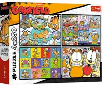Puzzle Trefl din 4 x 250 piese - Lui Garfield nu-i place ziua de luni
