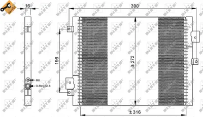 Radiator AC condensator Porsche 911 (04 -) 3.6i-3.8i Boxster (04 -) 2.7i-3.2i Cayman (05 -)