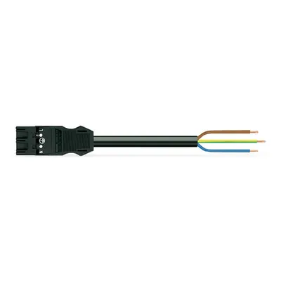 pre-assembled connecting cable; B2ca; Plug/open-ended; 3-pole; Cod. A; 6 m; 1,50 mm²; black