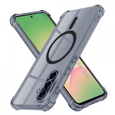 Husa MagSafe pentru Samsung Galaxy A56 A566, Techsuit, Shockproof Clear, Fumurie