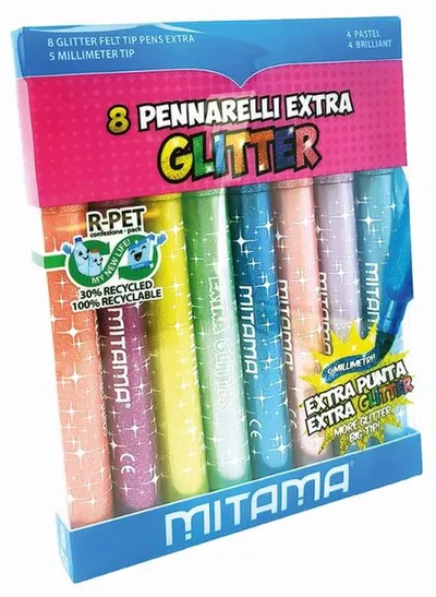 Carioci Mitama - Jumbo Extra Glitter, 8 culori