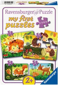 Puzzle Ravensburger 8 piese 4 în 1 - Primul meu puzzle: Distracție cu animale din pădure