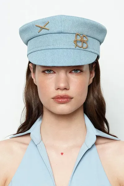 RUSLAN BAGINSKIY beretă cu cozoroc pentru femei din denim Denim Baker Boy Cap