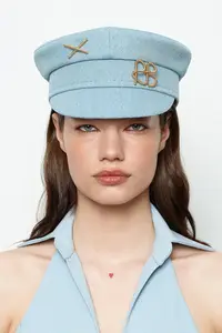 RUSLAN BAGINSKIY beretă cu cozoroc pentru femei din denim Denim Baker Boy Cap