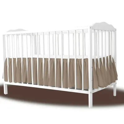 Volanas pentru saltea de patut MimiNu Colectia Royal Mocha din bumbac 120x60 cm