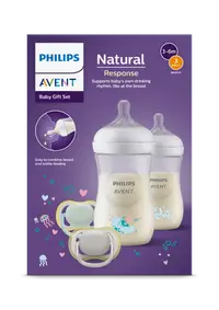 Set biberoane Natural Response SCD837/11, 2x260ml + 2x Suzete, Philips Avent