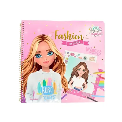 Caiet design vestimentar, Big Dream Girls, cu stickere – Activitate creativă și distractivă