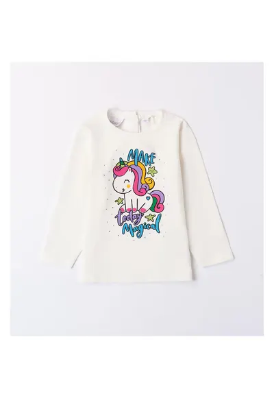 Bluza cu imprimeu unicorn pentru fete - 0.A355 - Alb