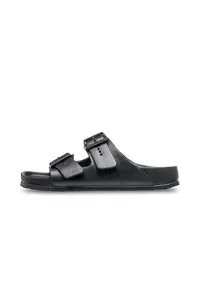 Papuci de piele ecologica Kattie - Negru