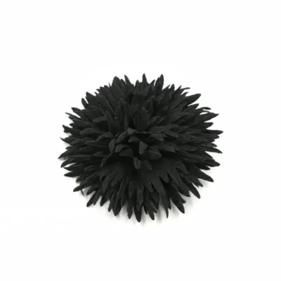 Brosa dama floare textila decorativa, neagra