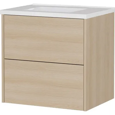 Dulap sub chiuvetă în culoare naturală suspendat cu aspect de lemn de stejar 61x61 cm Bodera – Germania