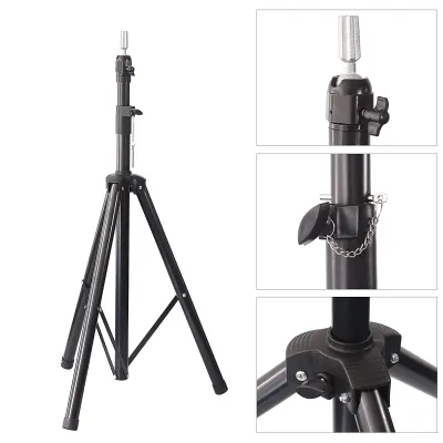 Trepied suport cap manechin coafor/frizerie pentru practica, Negru