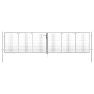 vidaXL Poartă de grădină din oțel galvanizat, 400x75 cm, argintiu
