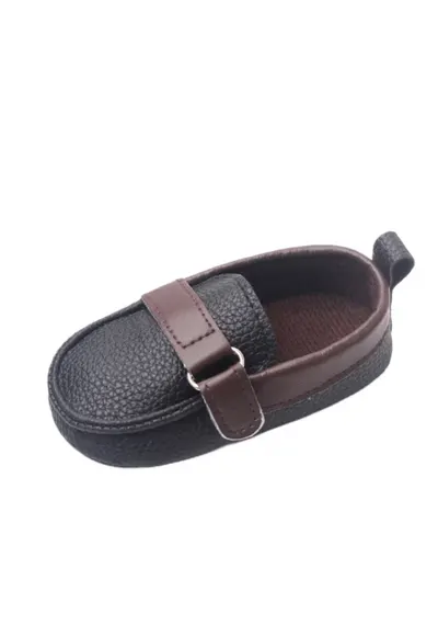 Pantofi Tip Mocasini - Model Beldy - Elegant - Piele ecologica - Baieti - Fara inchidere - Negru - Maro